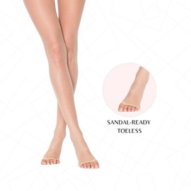 PENTI 10 Den Toeless Pantyhose for Women | Open Toe Matte Sheer Tights with Non-Slip Sole, Transparent Brief (US, Alpha, Medium, Regular, Regular, Light Nude)