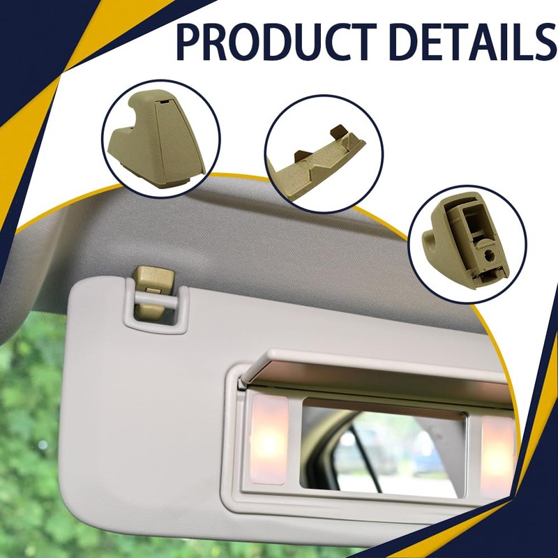 RGOAANC 2PCS Sun Visor Support Clip Retainer, Interior Sun Visor