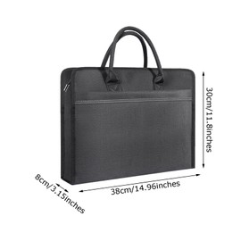 yufocusqc Oxford Document Bag with Handle and Meeting Office Organizer Handbag Briefcase for Carrying Paper Files 1 Pack Black