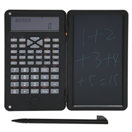 Calculator with Notepad Portable 10 Digits LCD Display Scientific Calculator for School Office Meetings and Family Black
