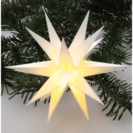 Guru Shop LED mini star Baltasar for indoor and outdoor use, yellow, complete set with 230 V transformer, made of plastic, poinsettia