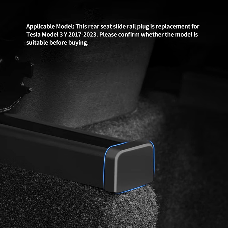 Rear Seat Slide Rail Plugs for Model Y, Black Rear