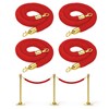 PATIKIL 4 Feet Red Velvet Stanchion Rope, 4 Pack Crowd