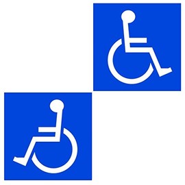 SSC Wheelchair Sticker for the equipment, Disabled for equipment Wheelchair Car Chair Suitable for Vehicle, etc. to stick disorders for equipment and also has a sign/Mark (Right/Left) (3 Sizes: 101 X 101 mm/151 X 151 mm/200 X 200 mm) qb600030 , model: 右・