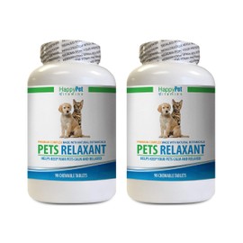 cat Anxiety - PET Relaxant - Made for Dogs and Cats - Natural Anxiety and Stress Relief - Mood Boost - Best Formula - cat Stress Reliever - 2 Bottles (180 Treats)