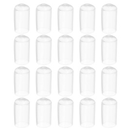 sourcing map 50Pcs Rubber End Caps, 11mm/0.43" ID Rubber End Caps, PVC Caps Rubber Screw for Bolts Screw Caps Thread Protectors Tube Screw Bolt, Transparent