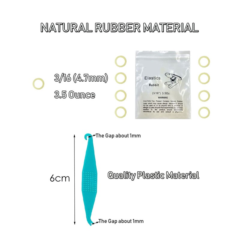 3/16 Inch Orthodontic Elastic Rubber Bands, 500 Pack Medium 3.5