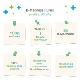 Vitabay D-Mannose Powder 100 g | Vegan | Natural and No Additives | Laboratory Tested and Made from High-Quality Raw Materials