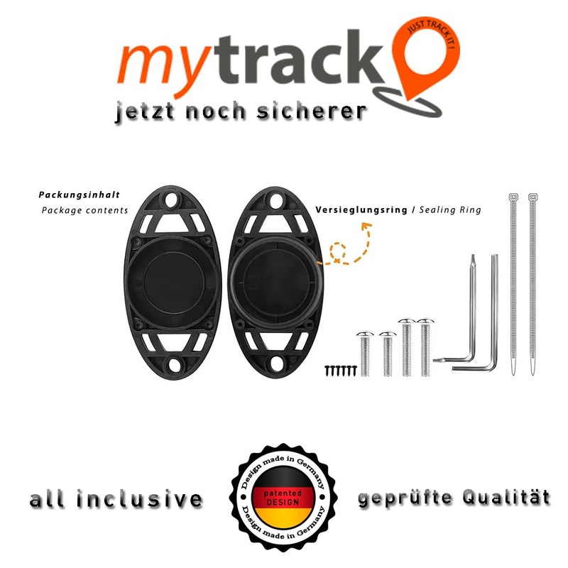 mytrack AirTag Waterproof Bicycle Mount with Security Screws & Accessories,