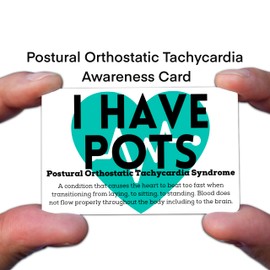 Postural Orthostatic Tachycardia Syndrome POTS Awareness Medical ID Card, 0.44 mm Thick, Metal, Pearl Finish, for Wallet or Lanyard