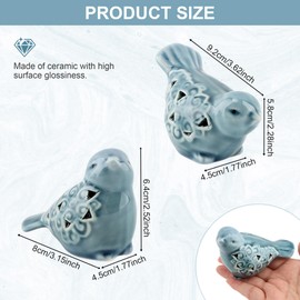 Jeukwud Set of 2 Ceramic Bird Figurines, Ceramic Bird Statues
