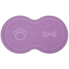 DM 8-Shaped Small Cat Litter Box Debris Catcher Mat, 18x10 Inches (Purple)