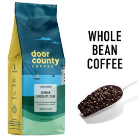 Door County Coffee German Chocolate Cake Flavored Whole Bean Coffee - 100% Specialty Arabica - Medium Roast - 10 oz