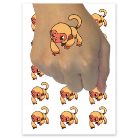 Curious Adorable Baby Monkey Temporary Tattoo Water Resistant Fake Body Art Set Collection - 15 2" Tattoos (1 Sheet)