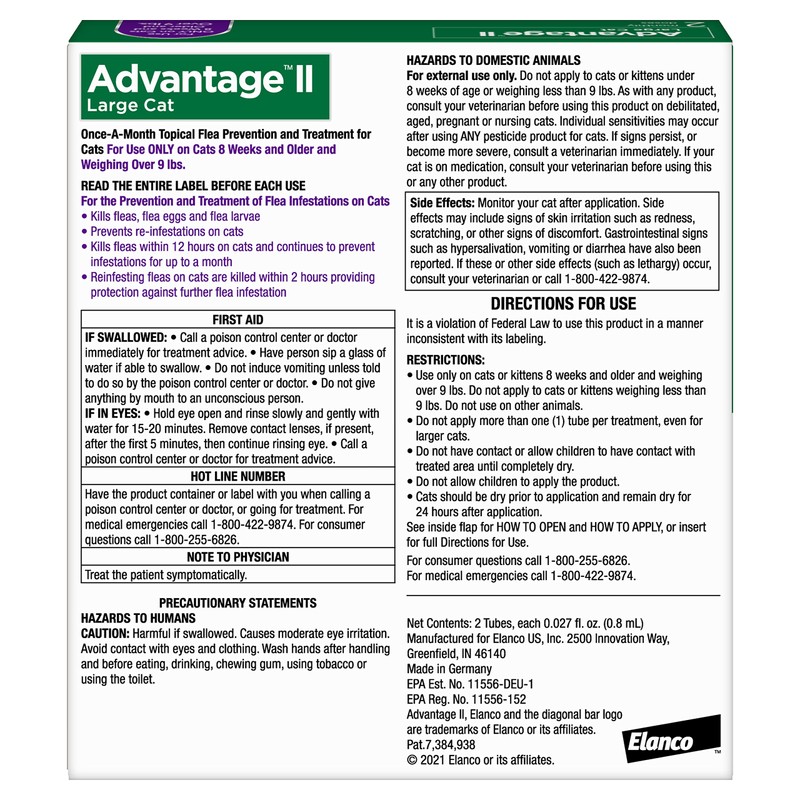Advantage II Large Cat Vet-Recommended Flea Treatment & Prevention |