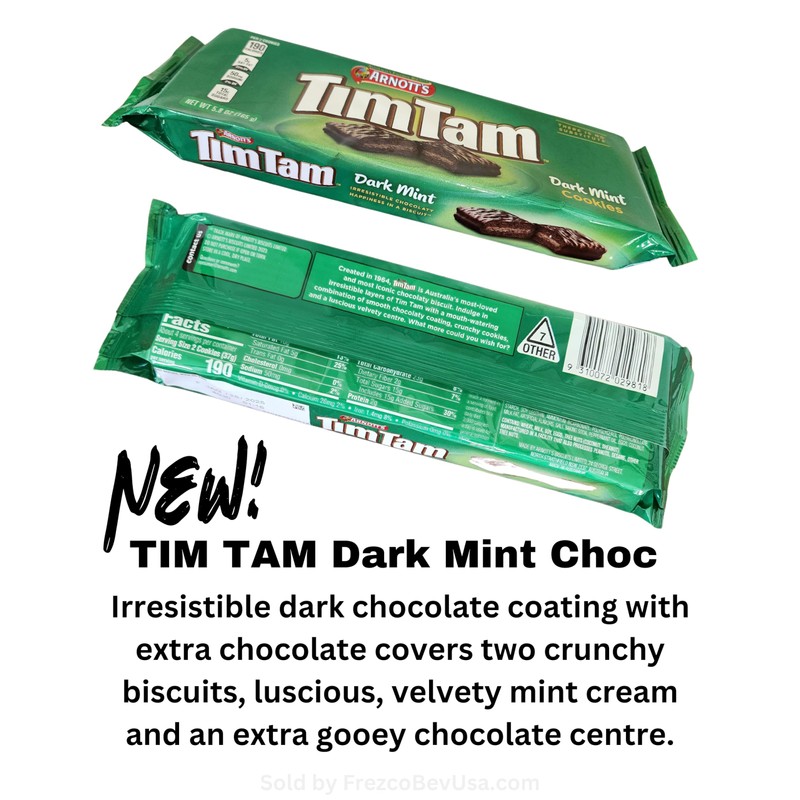 New! Tim Tam Dark Mint Choc Cookie Biscuits (4 Pack