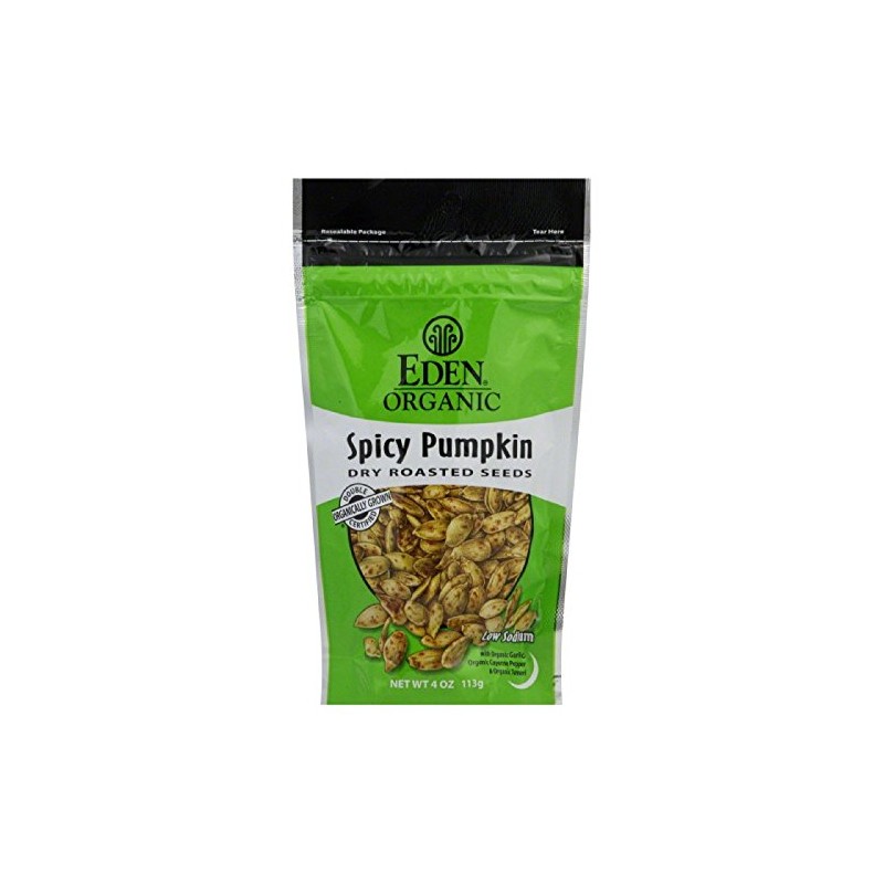 Eden Pumpkin Seeds Spicy with Tamari 4.0 OZ(Pack of 6)