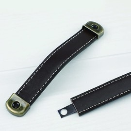 SYDARSYN Pack of 4 Leather Handles, Furniture Handles, Antique Cupboard Handle, Door Handle, Handmade Leather Drawer Handle, Chest of Drawers, Cabinet Knobs, Furniture Kitchen Pulls Knobs, 160 mm