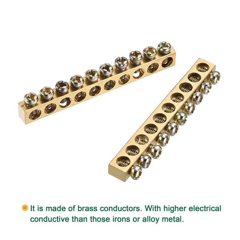 sourcing map 3 Pcs Terminals Earth Rail Screw Block Barrier