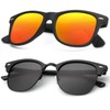 KALIYADI Polarized Sunglasses for Men and Women Semi-Rimless Frame Driving