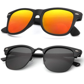 KALIYADI Polarized Sunglasses for Men and Women Semi-Rimless Frame Driving Sun glasses UV Blocking