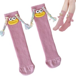 Funny Crazy Socks, 3D Novelty Socks for Boys and Girls, Cartoon Cute Socks for Christmas Stocking Stuffer Gag Gifts Pink