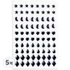 Darak301 Sticker Face Glitter Festival Party Water Bomb Makeup Cubic Face Sticker, 5 Pieces, 19 Black / 다락301 스티커 페이스 반짝이 페스티벌 파티 워터밤 메이크업 큐빅 얼굴스티커, 5개, 19 블랙