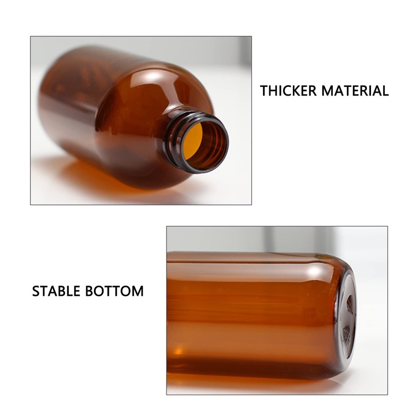 YBCPACK 8 Pack 250ml Plastic Soap Dispenser Bottles,Amber Pump Bottle