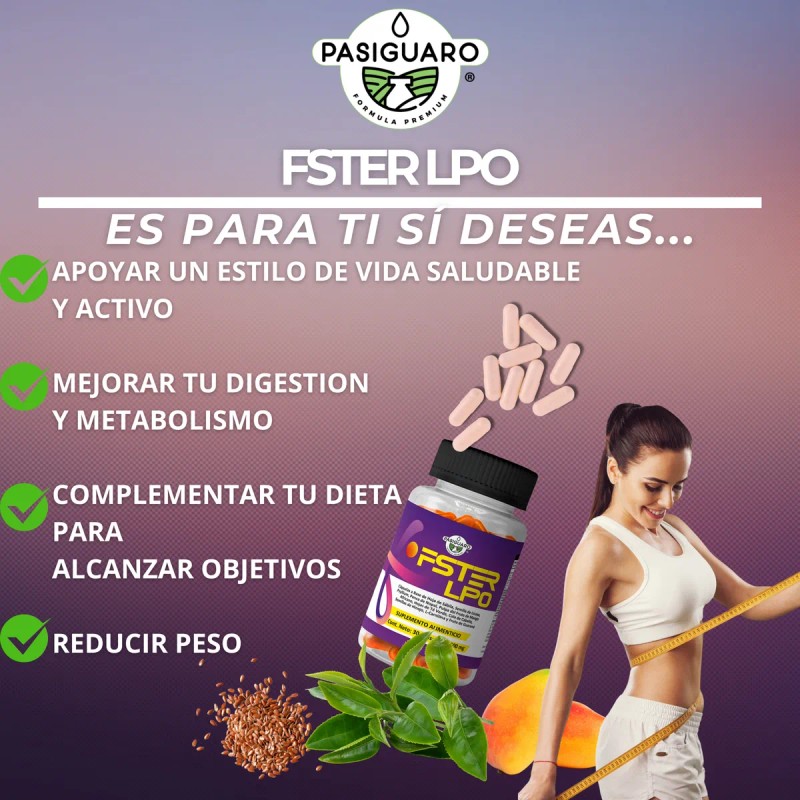 Pastillas Control De Peso Cápsulas Veganas Fster Lpo 30 Und