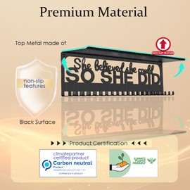 iBobbish Non-Slip Medal Hanger Display Trophy Shelf,Medal Hanger Display for Wall with 16inchL,Race Medal Display Upgraded Medal Holder Display for gymanstics,Race,Soccer,Swim