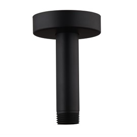 Ceiling Mount Shower Arm with Flange for Rain Shower Head,Stainless Steel Straight Arm for Fixed Shower Head,3 Inch Matte Black