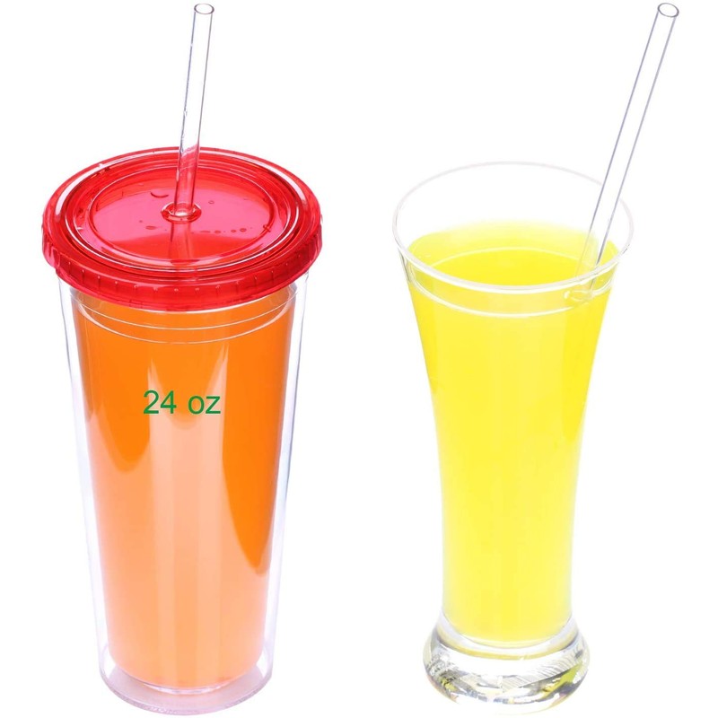 DAKOUFISH 11" Long Clear Reusable Tritan Plastic Replacement Drinking Straws