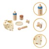 UPKOCH Wooden Baby Doll Feeding Set, Pretend Play Feeding Set