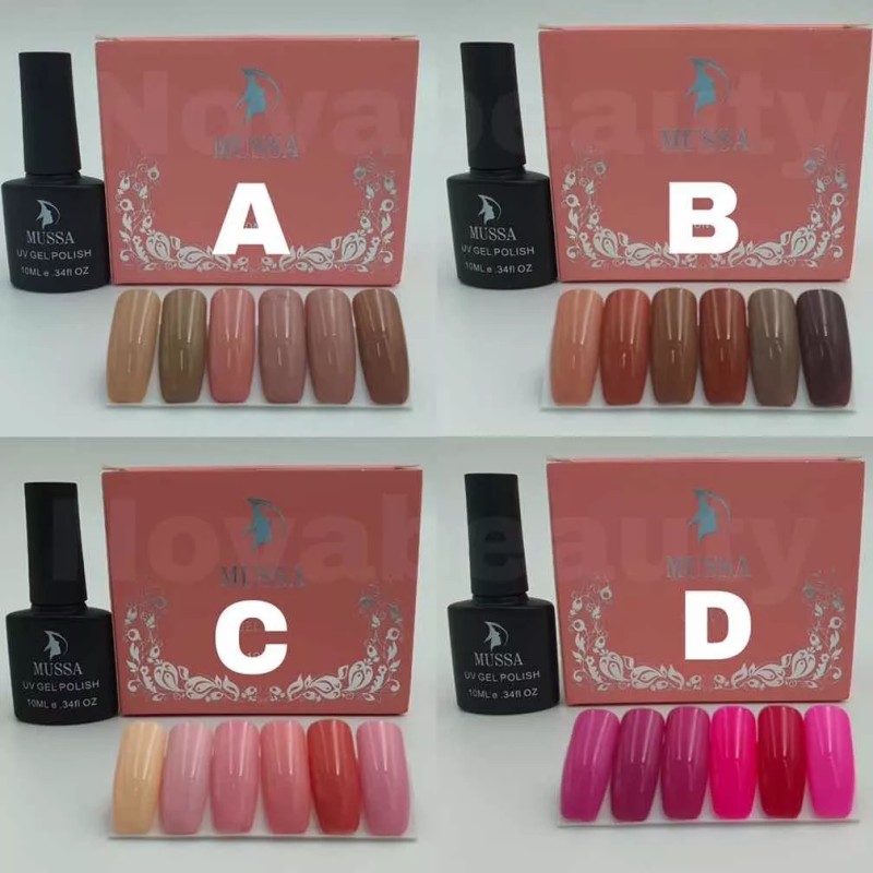 Mussa Combo Gama Gel Uv + Base + Top +