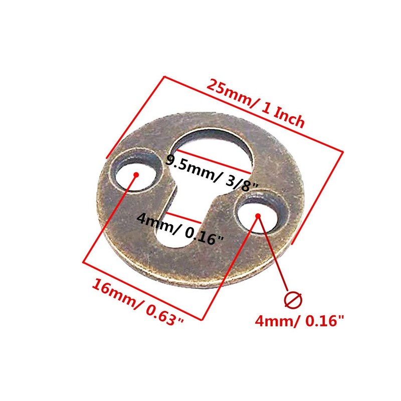 Adiyer 50pcs Round 25mm / 1-inch Mortise Type Metal Keyhole