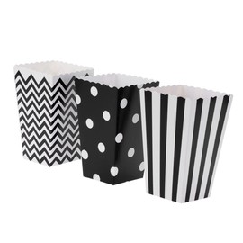 SHOWERORO 48pcs popcorn bags white ornament carnival theme party decorations baskets popcorn Movie Theater Decor Carnival Party Decorations gadgets for kids candy popcorn machine child