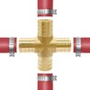 Uenede 2PCS LF Brass 1/2 Inch PEX 4 Way Cross