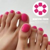 Short Square Press on Toes Nails, Hot Pink False Toe