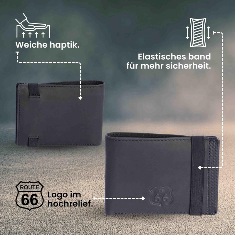 Route 66 - Men's leather wallet (RFID-protected) - men's wallet