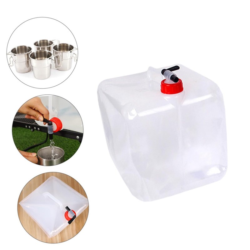 Sosoport 15l Camping Portable Water Bucket Collapsible and Lightweight Spigot