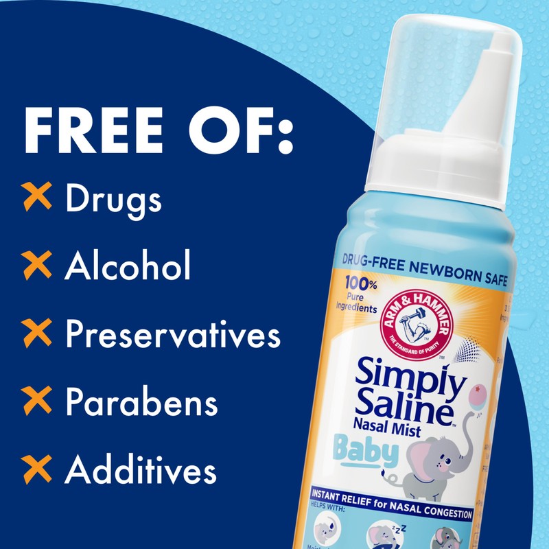 ARM & HAMMER Simply Saline Baby Nasal Mist Saline Spray,