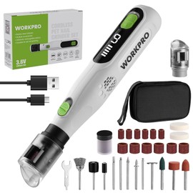 WORKPRO 6-Speed Dog Nail Grinder, Pet Nail Grinder for Small, Medium, and Large Dogs and Cats, 70 Accessories Rotary Tool with Type-C Charging Cable and Storage Bag for Sanding, Carving, and Polishing