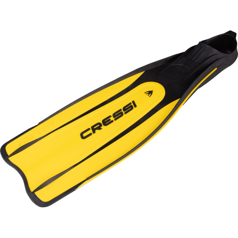 Cressi Pro Star Full Foot Pocket Fins, Yellow, 41/42