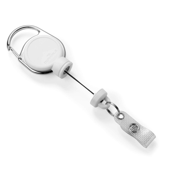 Durable 832902 Badge Reel Extra Strong for Heavy Card Holders or Keys Up to 300g, 1 Piece, White