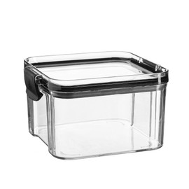 Argon Tableware Food Storage Container - 460ml - Black - Pack of 1 - Clear Airtight Reusable Stackable Freezer Storage Meal Prep Container Lunch Tupperware Box with Clip-Lock Lid