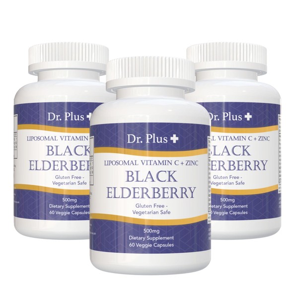 Elderberry, Liposomal Vitamin C, Zinc, Immune Support Supplement, 2 Month Supply (60 Veggie Capsules) (3)