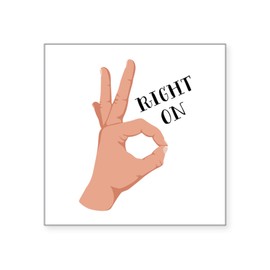 CafePress Right On Sticker Square Bumper Sticker Car Decal