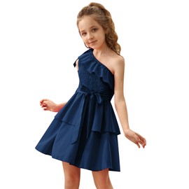 Danna Belle Kids Girl Blue Dress Holidy Birthday Ruffle Dress Size 6-7 Years