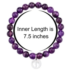 Miscarriage Gifts for Mothers What is Loved is Never Lost Natural Beaded Bracelet Baby Loss Grief Sympathy Gift Child Loss Memorial Gifts Jewelry (Miscarriage Bracelet-Purple)