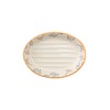 Tranquillo Large Oval Ceramic Soap Dish with Floral Prints, Orange